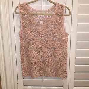 NWT Nude woven cut out tank top